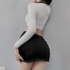 Sexy Lingerie Female Sexy Long Sleeves Small Chest Hip Skirt Secretary Uniform Temptation Nightclub Cosplay Female