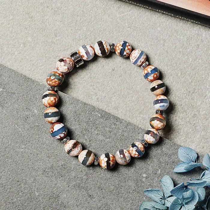 Autumn Cracked Agate Bracelet (C2503AC1355_BR)