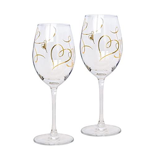 Toyo Sasaki Glass Benedile Wine Glasses, 355ml, Set of 2, Heart-Shaped, Suitable for Red and White Wines, Made in Japan, Dishwasher Safe, Stylish, G45