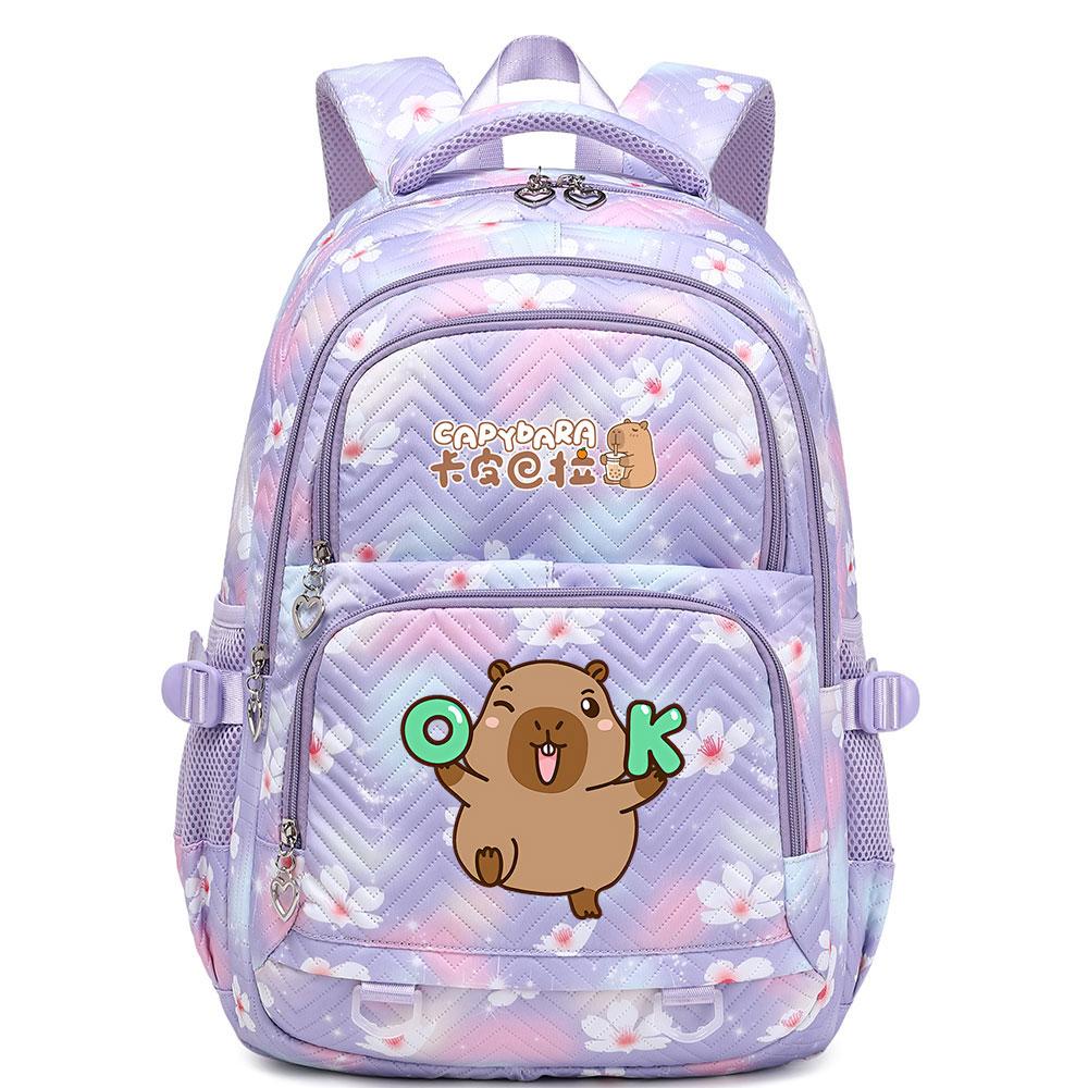 Cute Capybara Student Waterproof Backpack Girls Kids Back To School Book Bags Teenagers Schoolbags Women Travel Bagpack Mochila