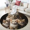 Black Maine Coon pattern round rug,Carpet Rug for Living Room Bedroom  Playroom ,Non-slip Floor Mat,Holiday Gifts and Birthday Gifts.