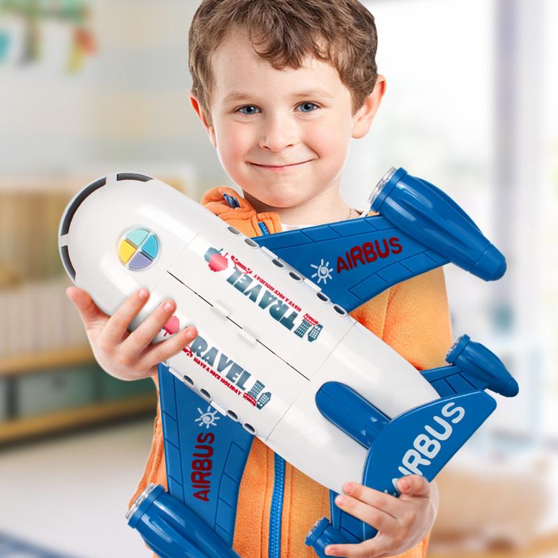 Birthday Gift Children's Toy Airplane Boy Large Music Inertia Car Airplane Alloy Car Model