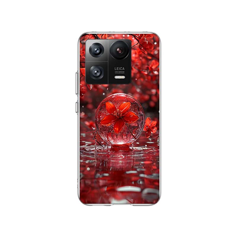 Schneefall Rote Pfirsichblüten Handyhülle Für Xiaomi Poco F7 Ultra X7 X6 M8 M7 M6 M4 M3 Pro X4 Mi 15 15T 14 14T 12T 12S 10T Pro 12