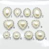 Wholesale 50Pcs Ivory Pearl Rhinestone Button Metal Button Wedding Invitations Decorate Button Hair Flower Center Scrapbooking