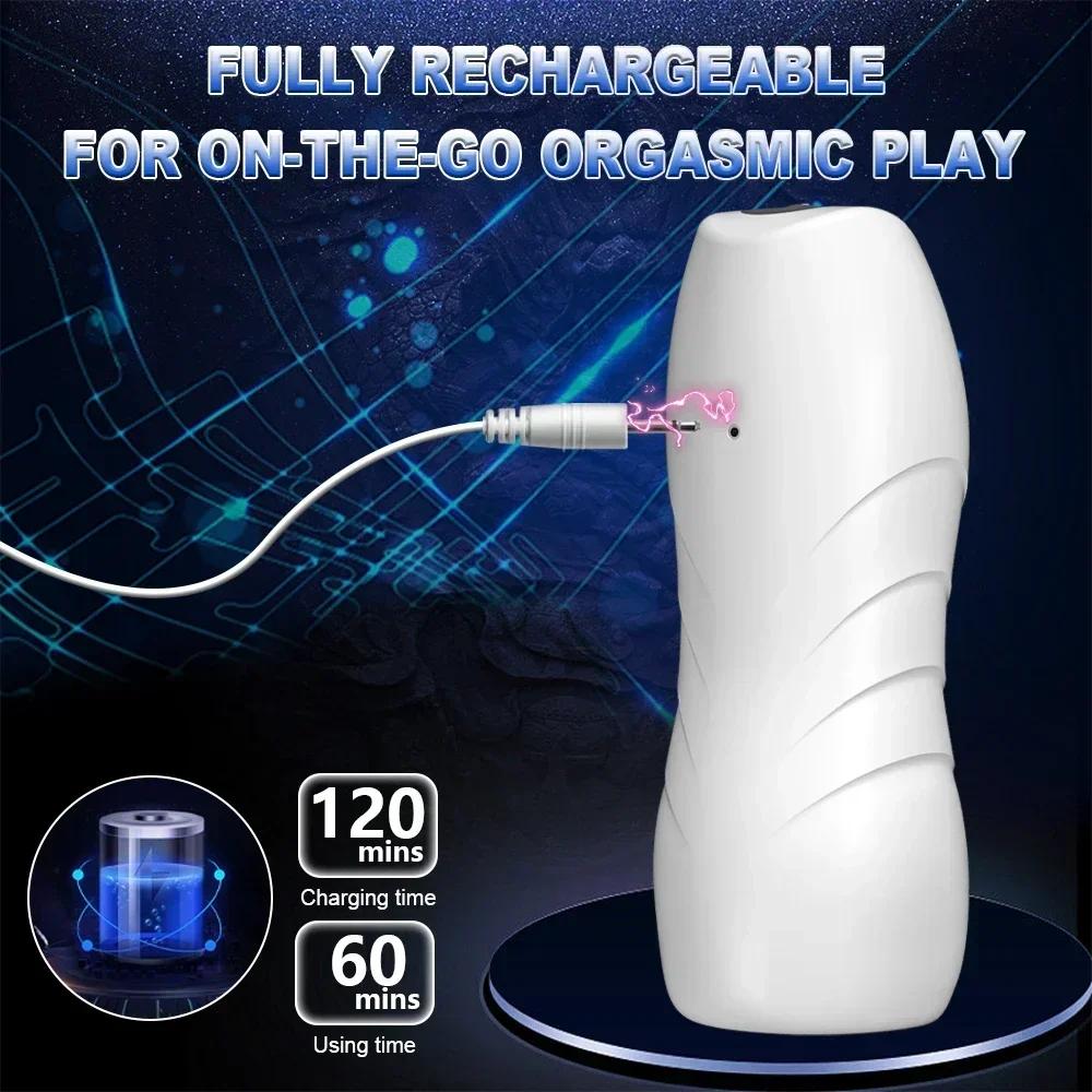 2026 Automatic Male Masturbation Cup Sucking Vibration Penis Oral Machine Suction Blowjob Masturbator Real Vagina Vacuum Sex Toys Increase Erection