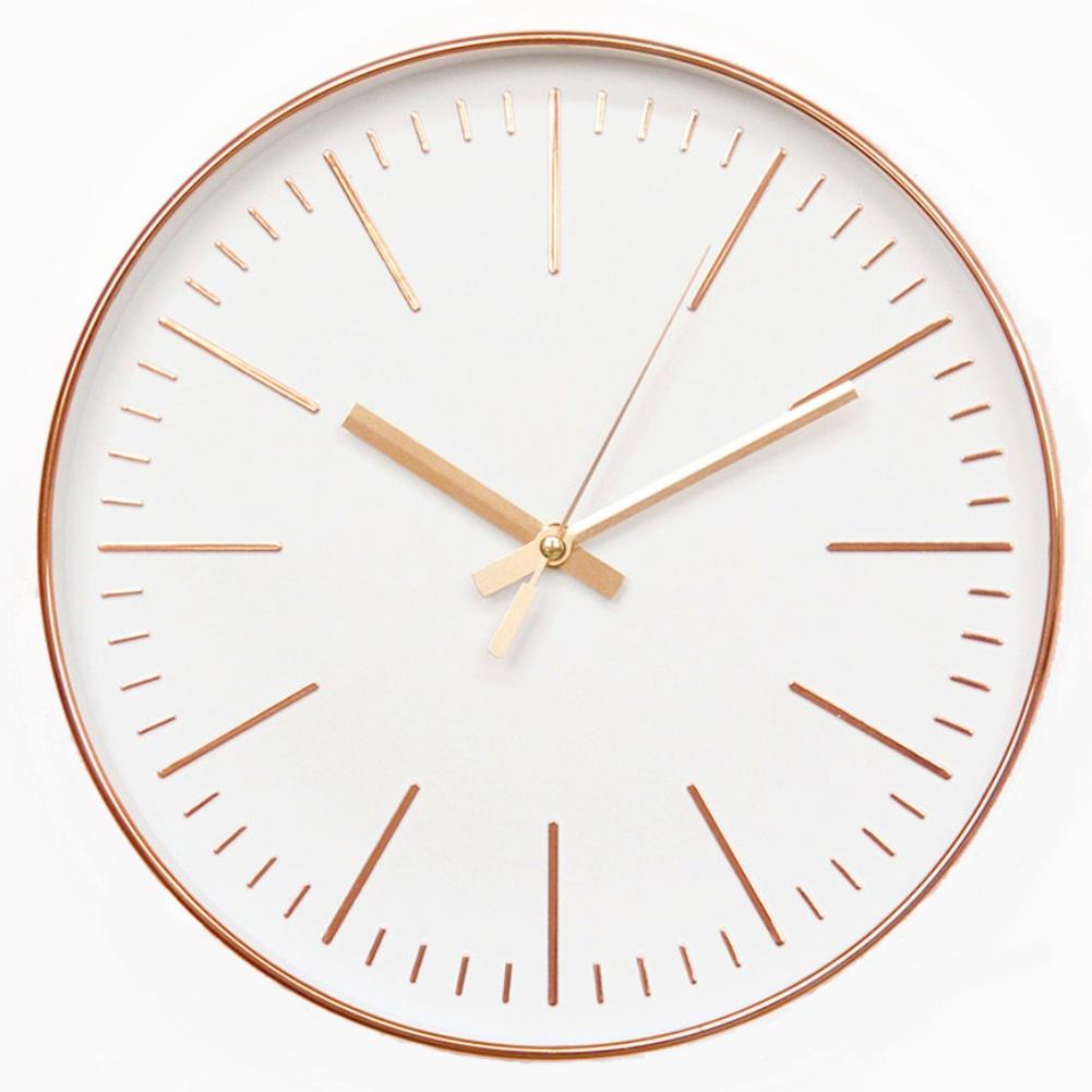 Battery Powered 12 Inch Round Silent Wall Clock with Quartz Movement for Living Room Bedroom Office Easy To Read Numerals