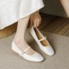 Size 34-43 Shallow Mouth Mary Jane Leather Retro Buckle Low Heel Shallow Mouth Flat Bottom Low Heel One Word With Single Shoes