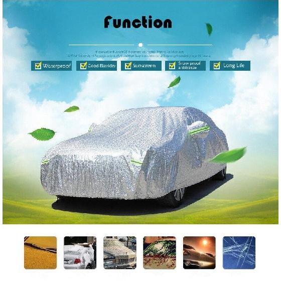 Universal 3 Layer Car Cover Waterproof All Weather UV Protection Windproof Outdoor Full Car Cover Fit Hatchback Sedan SUV MPV