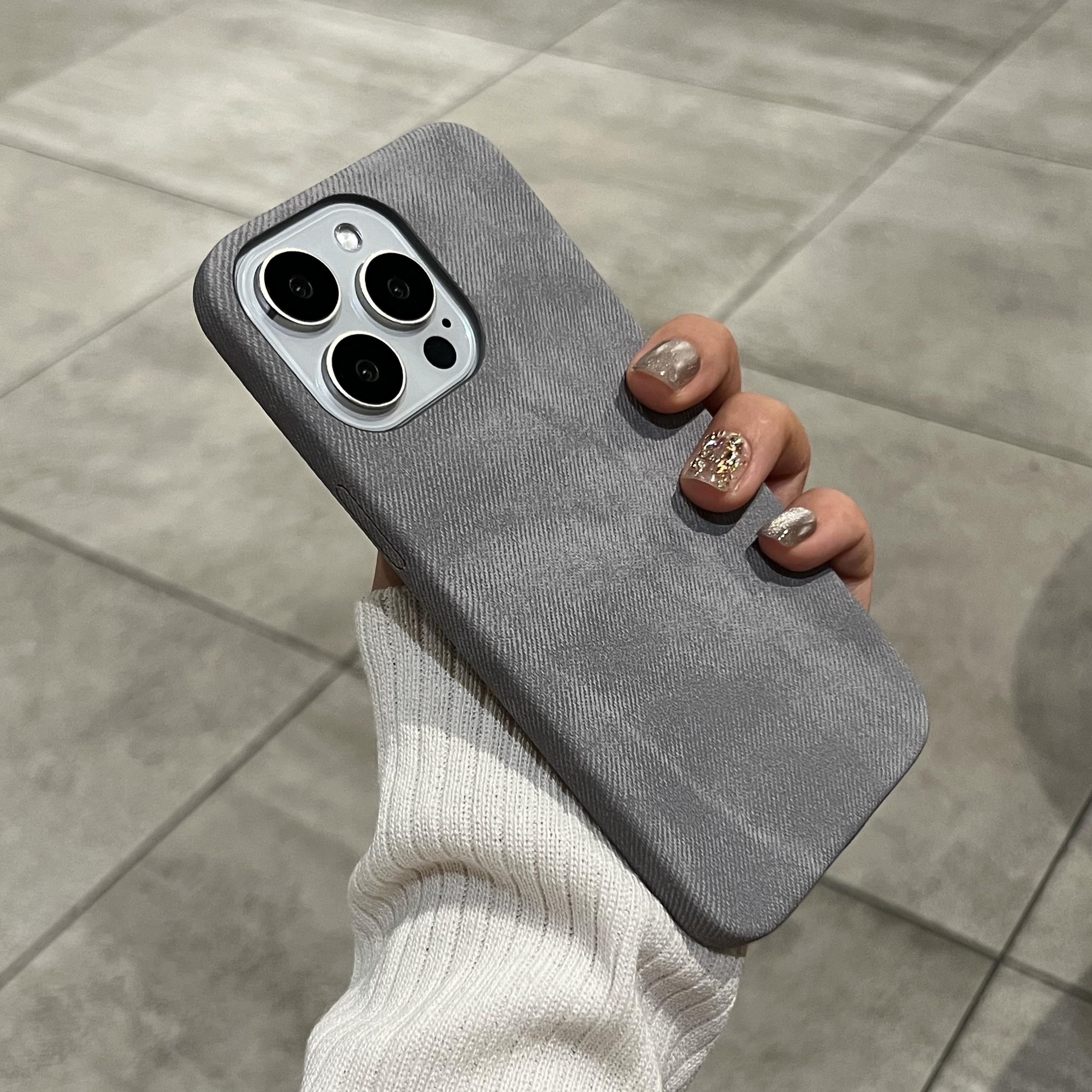 

Matte Leather Fabric Case for iPhone 16 15 14 Plus 13 12 Mini 11 Pro X XR XS Max Soft Shockproof Jeans Retro Thin Cover For iPhone 11 Pro