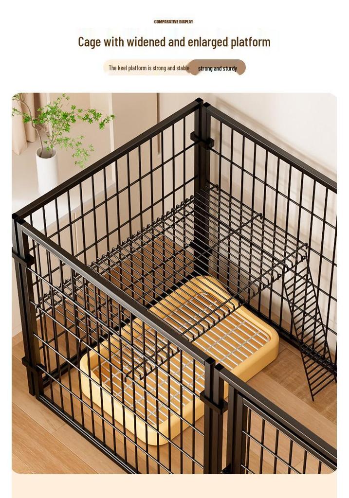 Space-Saving Anti-Escape Cage with Top Cover for Cats and Dogs