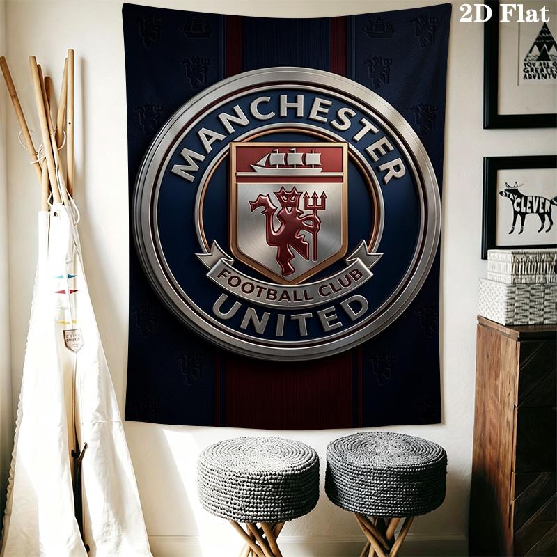 Manchester Crest Wallpaper Threepiece Set 1 Duvet Cover 2 Pillowcase Without Core Duvet Cover And Pillowcase Bedding Set