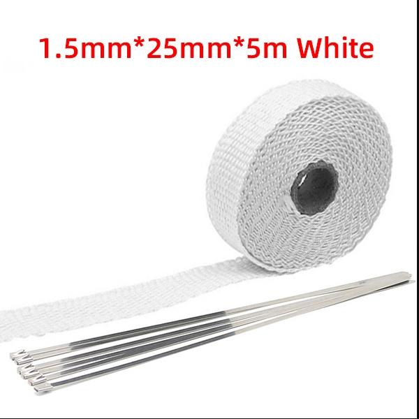 5M Roll Fiberglass Heat Shield Motorcycle Exhaust Thermal Tape Heat Wrap Resistant Downpipe For Motorcycle Car Accessories