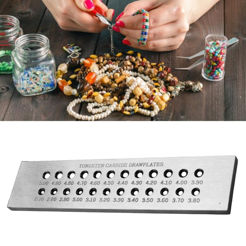 Jewelry Wire Drawplate Steel Tool Wire Shaping Tool Round Wire Shaping Plate Jewelry Crafting Tool Steel Texture