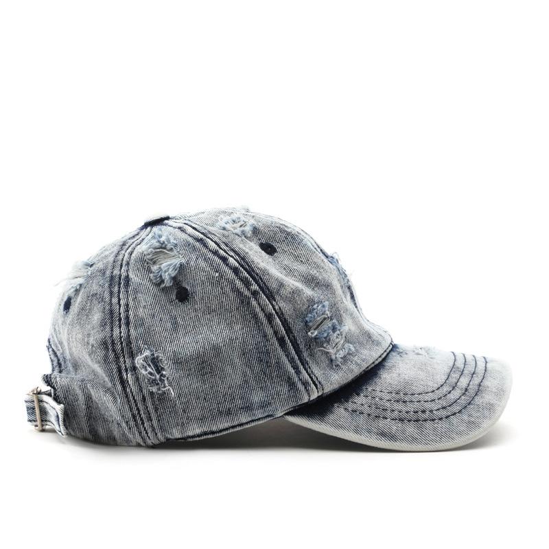YOUNAXIN Vintage Verweerde Denim Baseballpet Gewassen Gerafelde Pet voor Mannen Vrouwen Retro Streetwear Reismuts lichtblauwe kleur