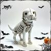 Weather Resistant Garden Statues Skull Puppy Resin Figurine, Halloween Retro Skeleton Dog Statue, Aged Sculptures Gothic Desktop Ornament for Bars And