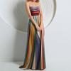 2026 Spring New European & American Women's Sleeveless High Waist Bandeau Maxi Dress with Print
