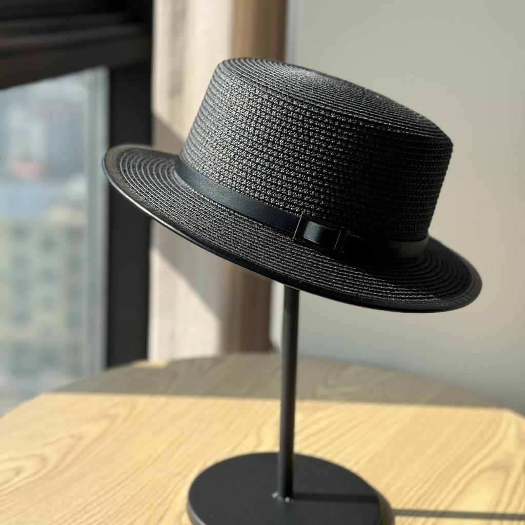 New Fashion Belt Decorative Straw Hat Women's Spring Summer Travel Straw Visor Sun Hat