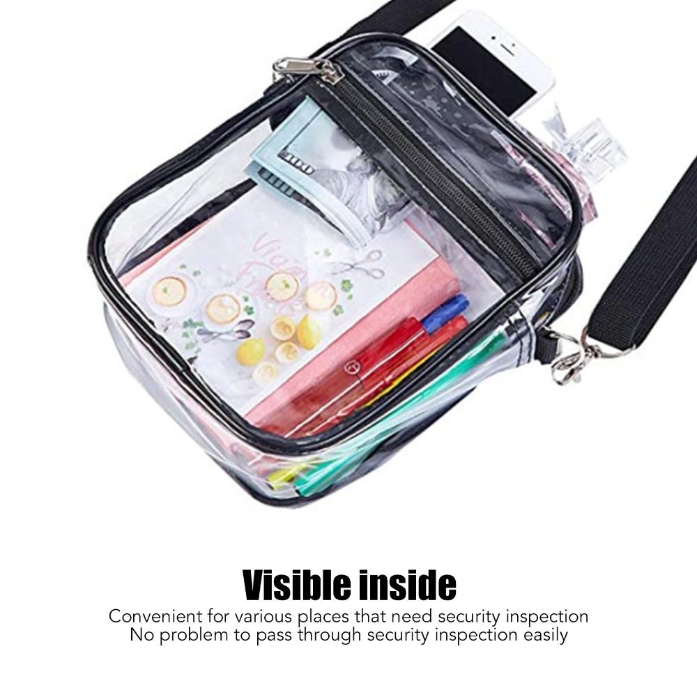 2 ks Odnímatelná průhledná taška přes rameno PVC Průhledná crossbody taška Odolná průhledná kurýrní taška Sportovní