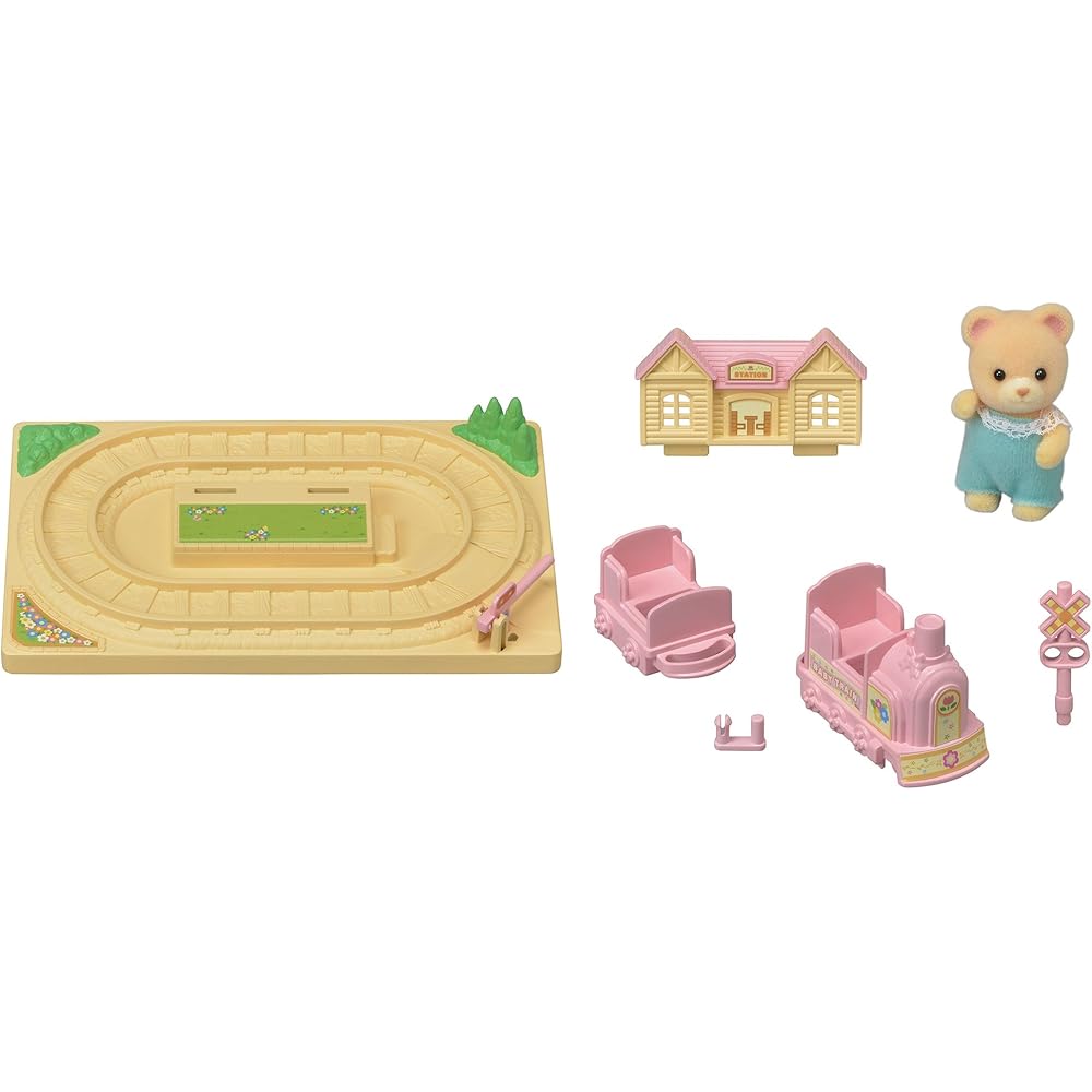 Sylvanian Families Toy Train Set S-65 with Playground Equipment for Ages 3 and Up Dollhouse Accessory