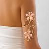 Bohemian Metal Flower Arm Bracelet Women Vintage Punk Style Hollow Bangle Adjustable Upper Arm Cuff Party Jewelry Accessory