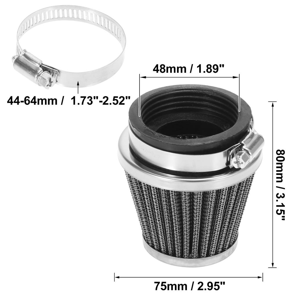 Motoforti Motorcycle 35/39/42/44/48/50/52/54mm Air Filter Cleaner Round Tapered Replacement For 50cc 70cc 90cc 110cc 125cc