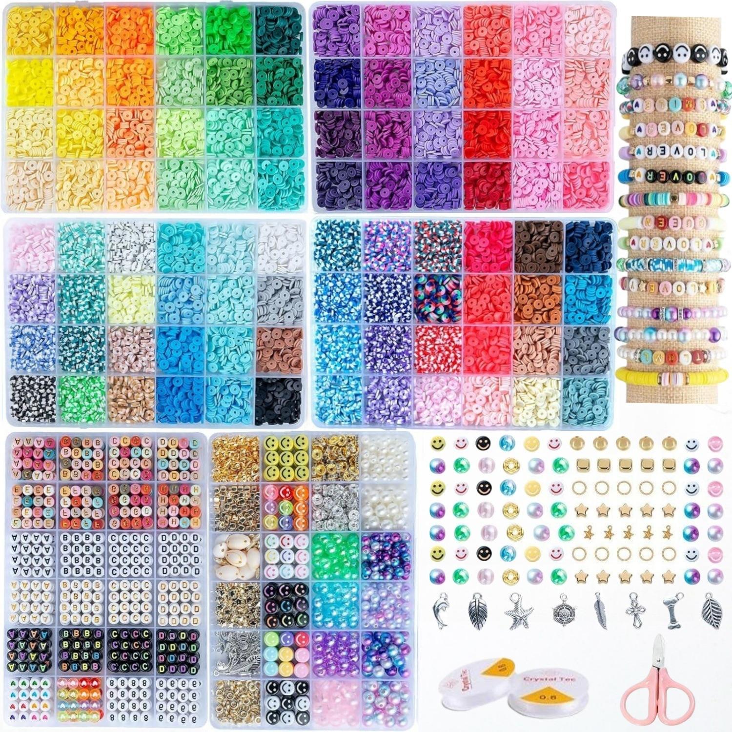 Soft Pottery Sheet Letter Bead Set Box 6Mm Clay Bead Diy Jewelry Accessories Bracelet Necklace Beaded Material Decorative Set