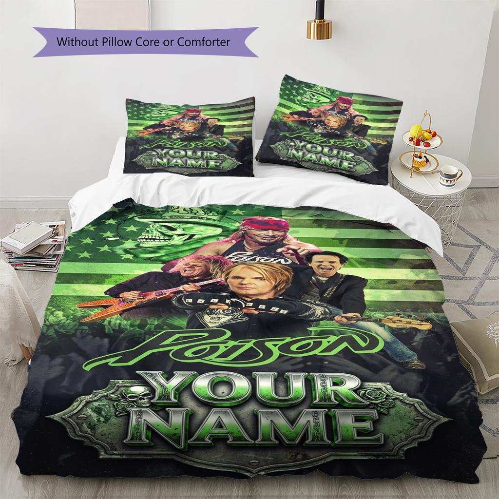 Name Custom Poison Pattern Bedding Set Quilt Cover Pillowcase Home Decor Gift (1 * Duvet Cover + 2 * Pillowcase, Without Core)