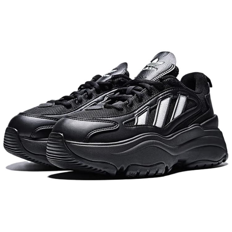 Adidas Originale Ozgaia Bequeme Vielseitige Höhenerhöhende Low-Top Dad Schuhe Damen Sneakers Schwarz KK2748