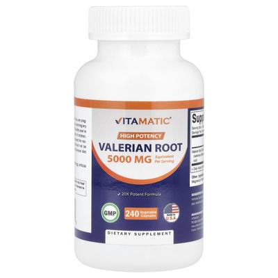 Vitamatic, korzeń kozłka lekarskiego, wysoka moc, 5000 mg, 240 kapsułek wegetariańskich