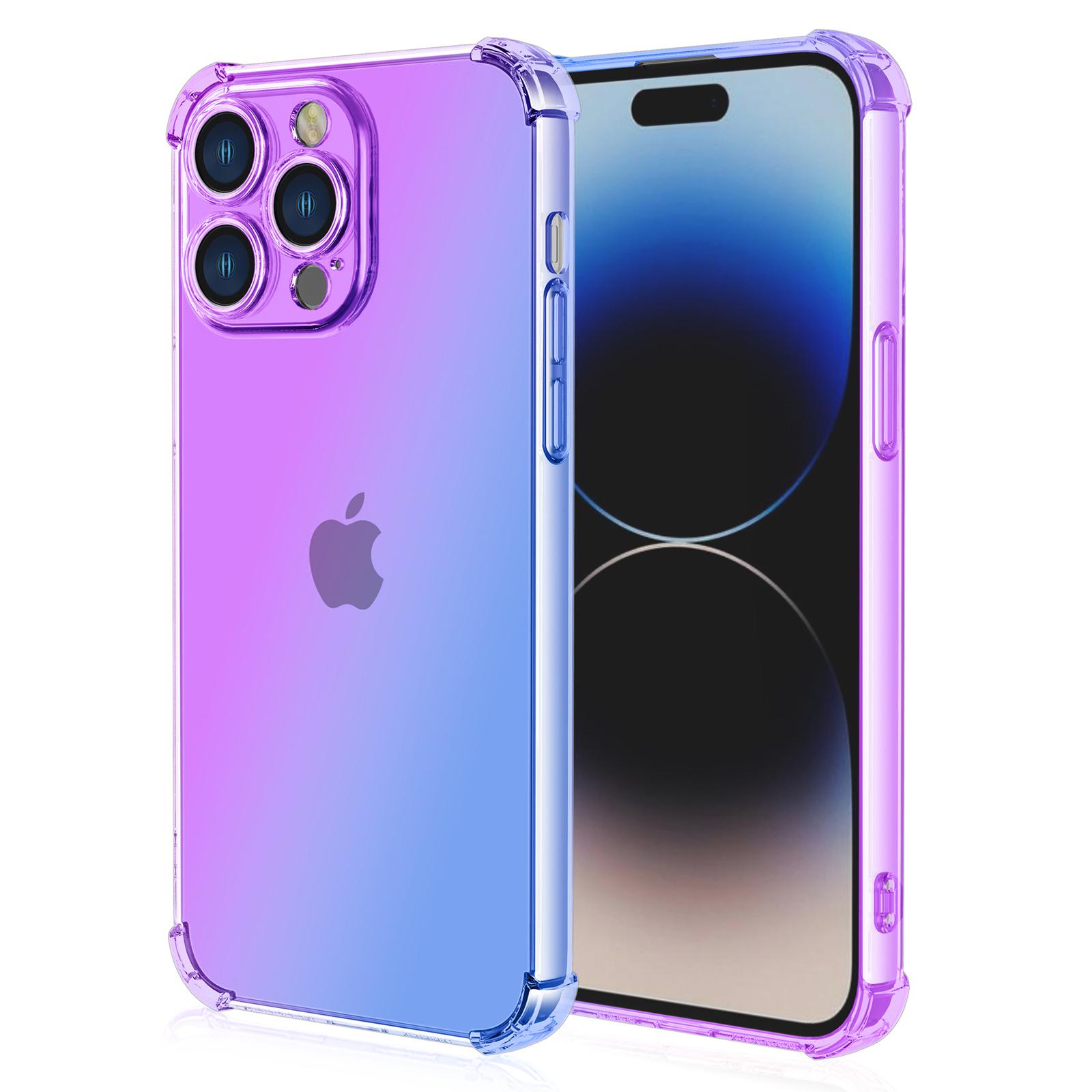 

For iPhone 16 Pro Max Case Gradient Color TPU Phone Case Anti-Drop Phone Cover Purple Blue