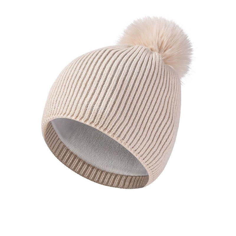 Autumn Winter Wool Cap Scarf Two-Piece Set with Ball Cap Women Knitted Cap