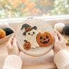 Holiday Gift for Craft Enthusiasts Halloween Punch Needle Kit, Pumpkin Ghost Kit with Complete Yarn Crafting Package Embroidery Hoop, Easy Art Project