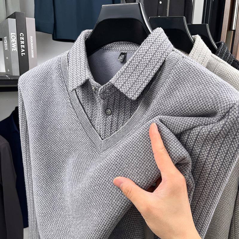 Men s Trendy Stand Collar Sable Velvet Knit Sweater - Autumn/Winter Couple Edition 2XL