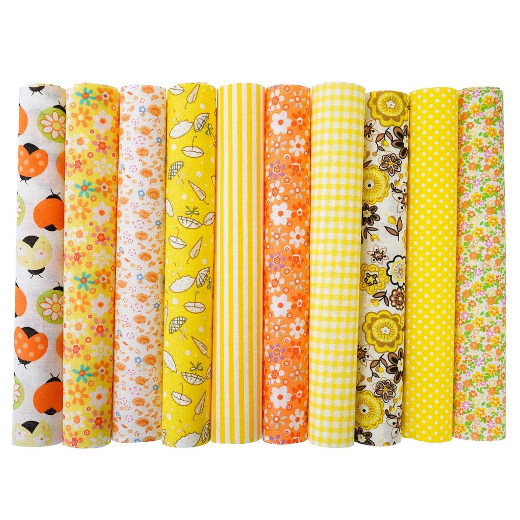 100-Color Patchwork Cloth Set: Floral, Plaid & Polka Dot Plain Weave Cotton for DIY Crafting