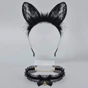 Halloween party costume ball headgear lace veil Internet celebrity cute cat rabbit ears headband hairpin