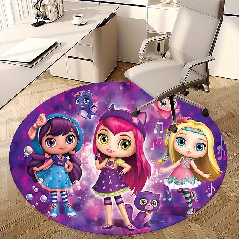 Little Charmers Chair mat Round Rug-Office carpet, Machine Washable, Non-slip, Suitable for Living Rooms, Bedrooms