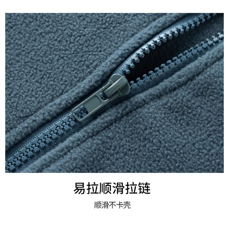 Mens Autumn Winter Half Zip Fleece Jacket Korean Style Warm Coat