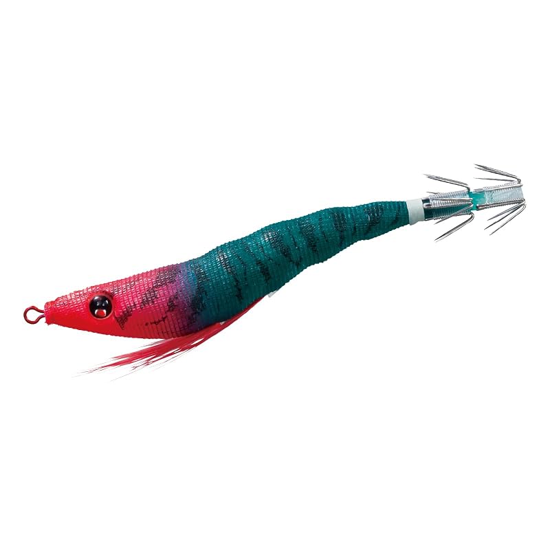 DUEL EZ-SLIM Squid Jig, Cloth Wrapped, 80mm, Weight: 4g, A1626-LRM-Luminous Red/Green, Squid Metal Dropper
