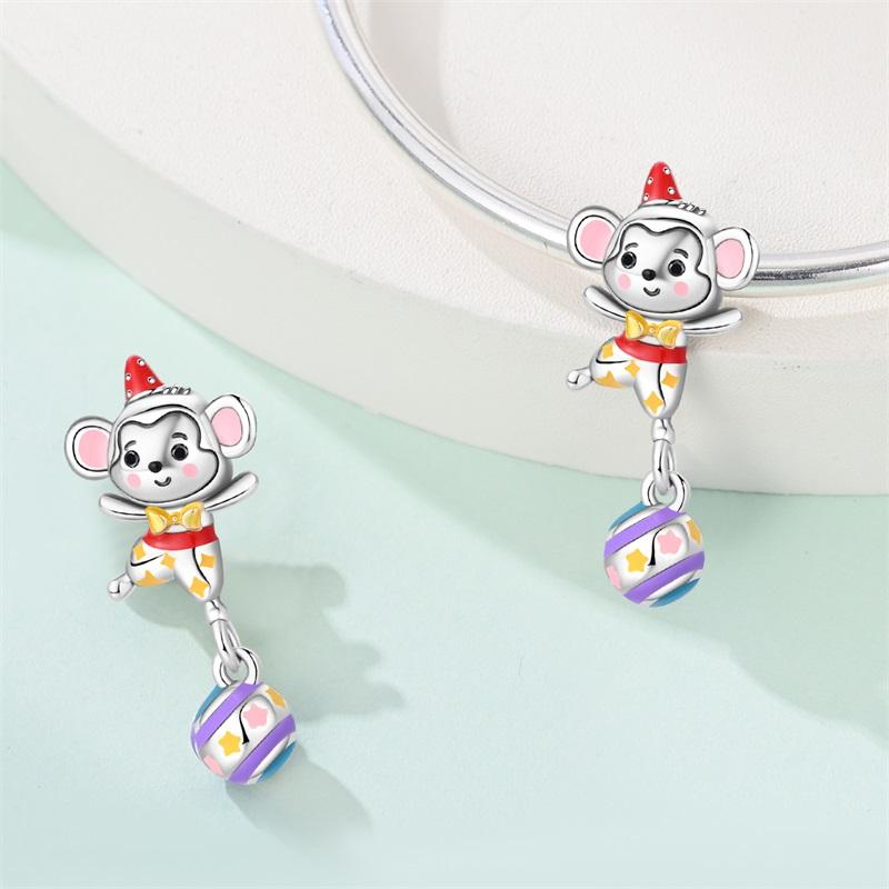 Brand New Copper Metal Circus Park Series Monkey Squirrel Carousal Pendant Bead Component Charm Bead Components Bead Components Compatible With
