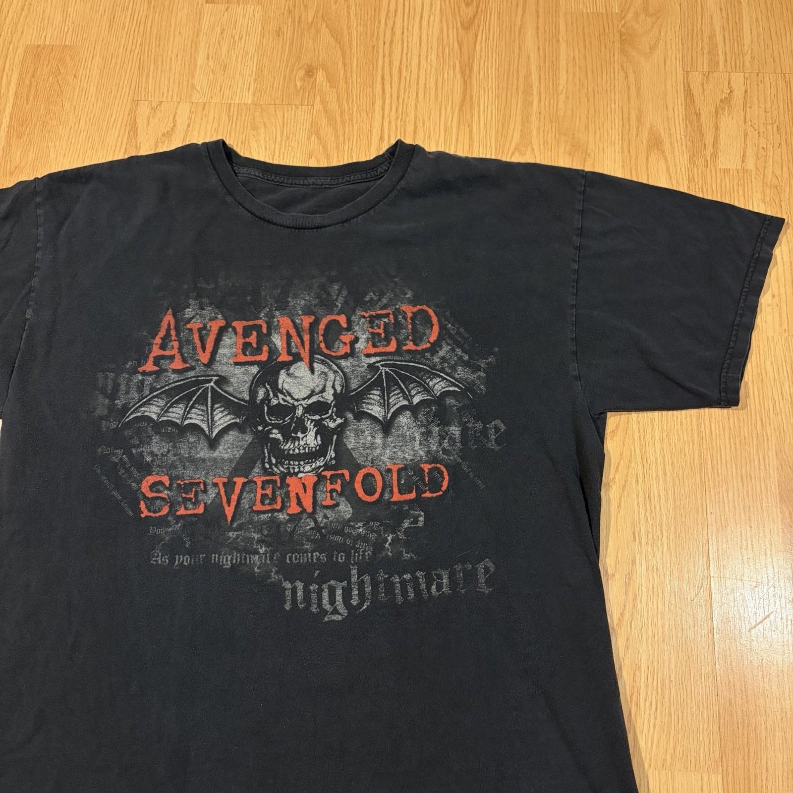 Avenged Sevenfold Mens Large Skull Bat Wings As Your Nightmare Comes To Life Tee Unisex T-Shirt L