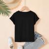 Girls' Casual Small Lamp-printed Knot-patterned T-shirt for Summer, Children's Fashionable Short-sleeved T-shirt