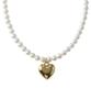 Alleun Silver 925 Swarovski Heart Pearl Silver Necklace Choker