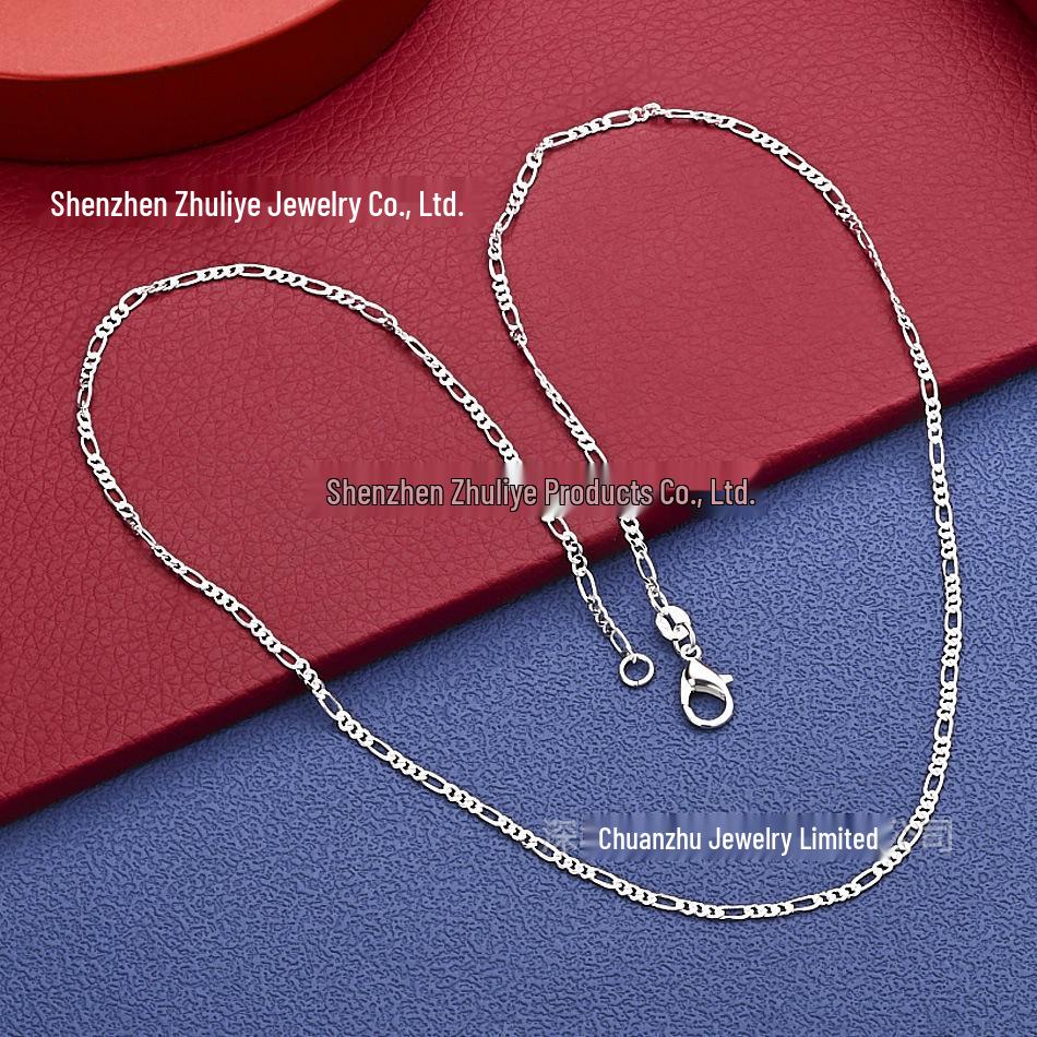 16-30 Inch Fashionable 925 Silver 2-12MM Multi-Strand Sideways Necklace