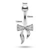 1Pcs14G Stainless Steel Ladies Navel Ring With Copper Zirconia, Simple And Stylish Piercing Jewelry