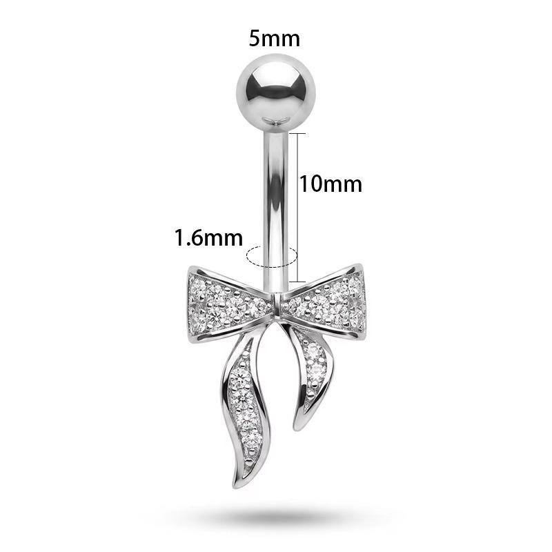 1Pcs14G Stainless Steel Ladies Navel Ring With Copper Zirconia, Simple And Stylish Piercing Jewelry