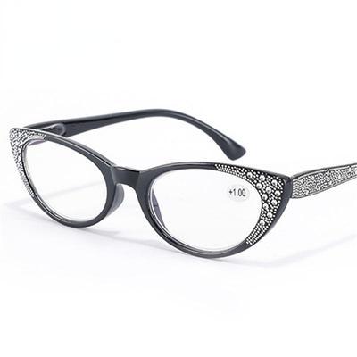 Moda de luxo feminino masculino óculos de leitura olho de gato diamante vintage óculos cateye retro lente clara senhoras óculos ultraleve dioptria +0.75 a +4.0