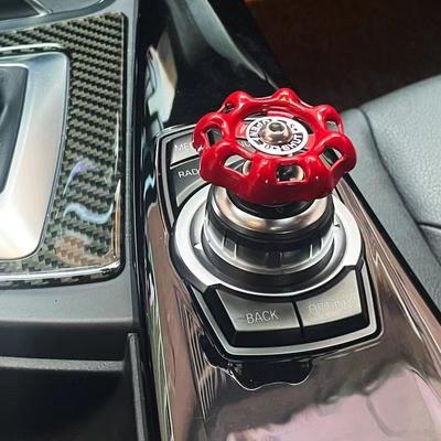 Evrensel 3D Metal Araba Modifikasyon Aksesuarları Araba Merkezi Kontrol Düğmesi Aksesuarları Araba Topuzu Kapağı Koruyucu Kapak(kırmızı için)