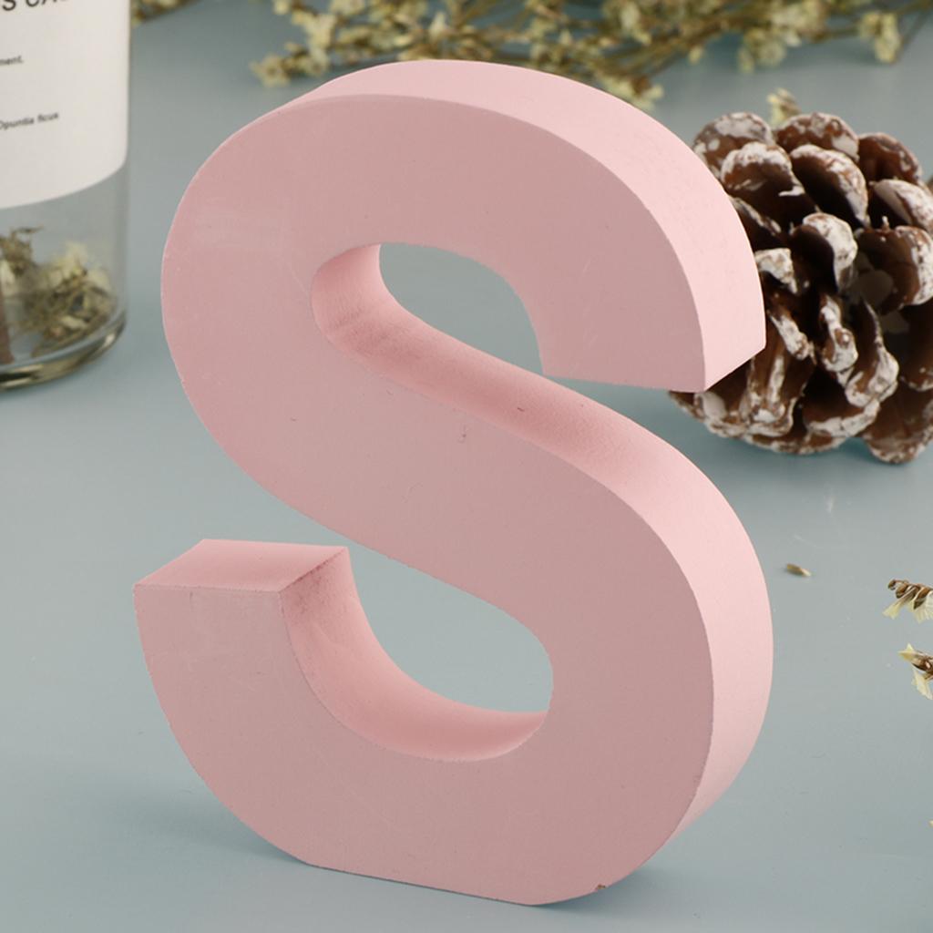 Dřevěné Růžové 26 Písmen Abecedy Svítící Písmena Nástěnná Dveřní Závěsná Cedule A-Z pro Dětský Pokoj Pokojíček Dekorace