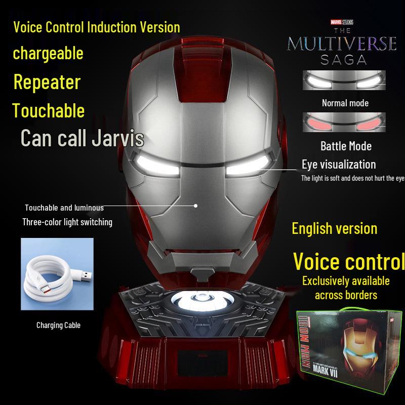 Κράνος Iron Man MK5 με Φωνητικό Έλεγχο, Αυτόματο Άνοιγμα, Φωτεινά Χαρακτηριστικά & Μοντέλο Χεριού Cosplay Props