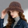 Women's Winter Thickened Faux Shearling Bucket Hat, Fluffy Soft Warm Fisherman Cap, Comfortable Outdoor Hat for Fall & Winter